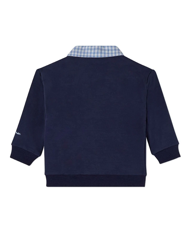 MeMoi Toddler Gingham Collared Sweatshirt