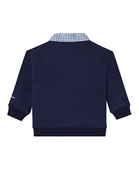 MeMoi Toddler Gingham Collared Sweatshirt