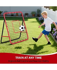 Xo Adjustable Soccer Rebounder Net 6x4 Ft, Heavy Duty Bounce Back Trainer, Steel Frame Portable Practice Net for Backyard Training