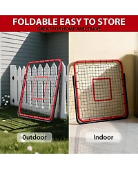 Xo Adjustable Soccer Rebounder Net 6x4 Ft, Heavy Duty Bounce Back Trainer, Steel Frame Portable Practice Net for Backyard Training