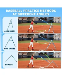 Xo 4x4.5 Ft Baseball Rebounder Net, Steel Frame Pitchback Trainer for Baseball Softball, Portable Backyard Practice Net