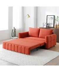 Maison Boucle 3-in-1 Pull Out Sleeper Sofa Bed with Chaise for Small Spaces
