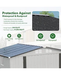 Mondawe 8 x 6 Outdoor Metal Storage Shed with Side Window, Lockable Door, Garden Tool Shed