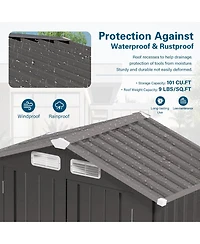 Mondawe Outdoor Metal Storage Shed With Window, Lockable Door, Compact Garden Tool Shed