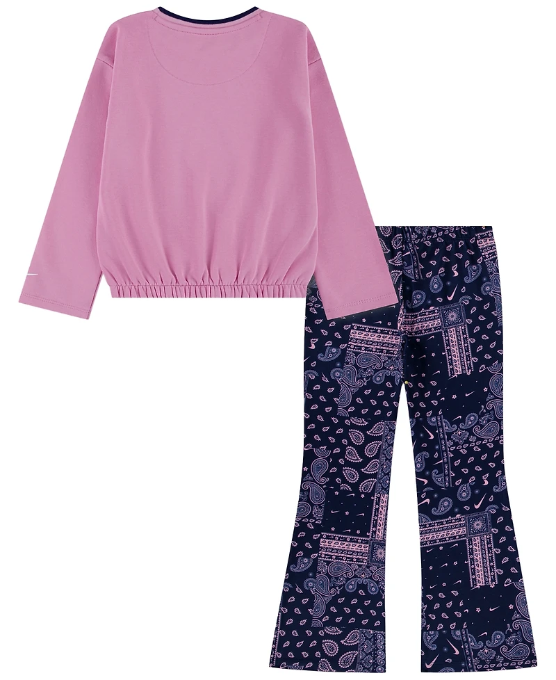 Nike Girls' 4-6X Retro Remix Top and Leggings, 2-Piece Set