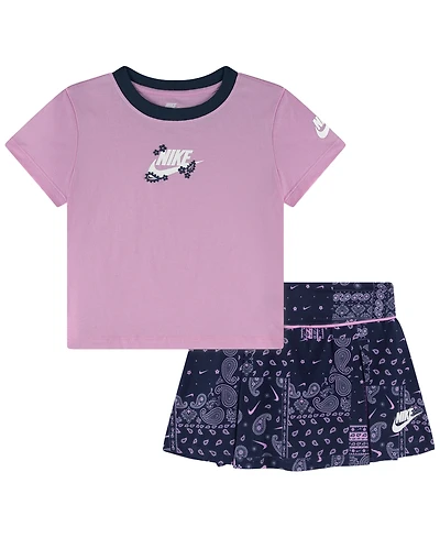 Nike Girls' 4-6X Retro Remix Top and Shorts, 2-Piece Set