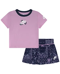 Nike Girls' 4-6X Retro Remix Top and Shorts, 2-Piece Set