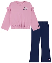 Nike Girls' 4-6X Ruffle Top and Flared Leggings, 2-Piece Set
