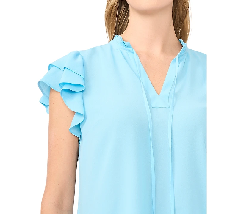 Sam & Jess Women's V-Neck Ruffle Top
