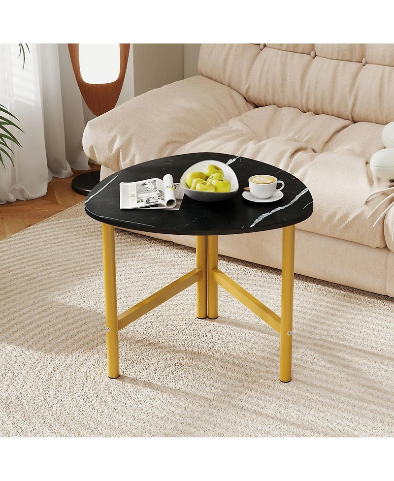 Slickblue Industrial Triangle Coffee Table with Metal Frame