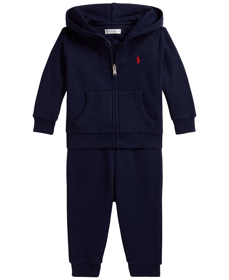 Polo Ralph Lauren Baby Boys' Full-Zip Hoodie and Pants, 2-Piece Set