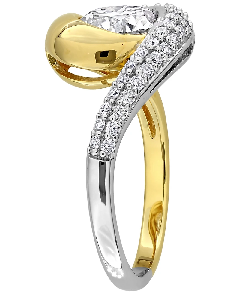 Macy's Lab-Grown Moissanite (1-7/8 ct. t.w.) Ring Two-Tone Sterling Silver