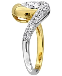 Macy's Lab-Grown Moissanite (1-7/8 ct. t.w.) Ring Two-Tone Sterling Silver