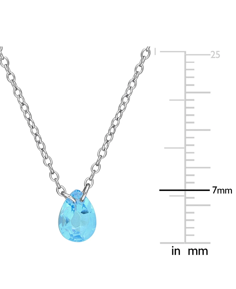 Macy's Blue Topaz (5/8 ct. t.w.) Pendant Necklace Sterling Silver (Also Available Citrine)