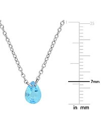 Macy's Blue Topaz (5/8 ct. t.w.) Pendant Necklace Sterling Silver (Also Available Citrine)