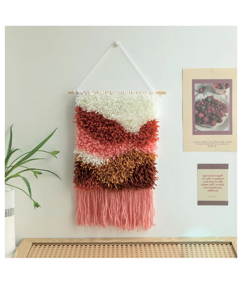 John Bead Textured Wall Hanging Latch Hook Diy Kit for Beginners
