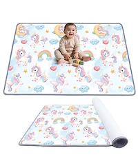 Slickblue Roll Up Foam Activity Play Mat for Toddlers Indoor Floor Use