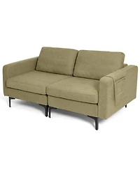 Slickblue Modern Loveseat Sofa with Side Storage Pocket