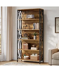 Slickblue 70.87 Inch Industrial Bookcase with 6 Tier Storage Shelves