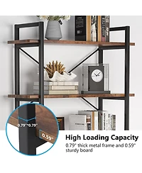 Slickblue Modern Industrial Bookshelf with Five Levels for Books and Accessoriess