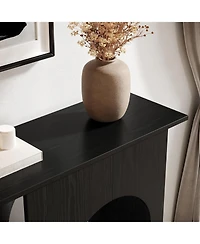 Slickblue Narrow Sofa Console Table with Arched Design for Hallway and Living Room