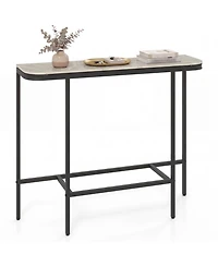 Slickblue Entryway Console Table with Faux Marble Top and Metal Frame
