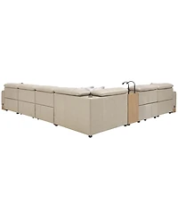 Maxyne 7-Piece L-Shape Sectional with 4 Power Motion Recliners and 1 Console, Macy's Exclusive
