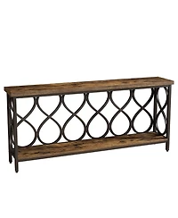 Slickblue Modern Industrial Console Table with 2-Tier Shelves for Living Room and Entryway