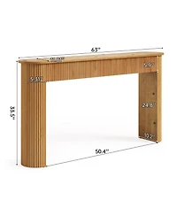 Slickblue Fluted Solid Wood Entryway Console Table with Retro Accent Design