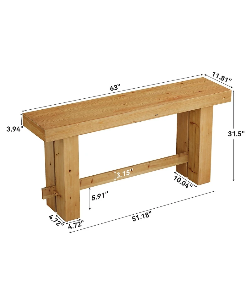 Slickblue Solid Wood Entryway Console Table, Sofa Table with Stable Legs