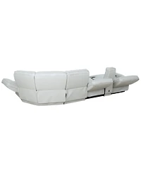 Zackary 6-Piece L Shape Leather Sectional with 3 Power Motion & Console, Macy's Exclusive