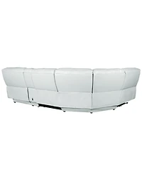 Zackary 5-Piece Leather Chaise Sectional with 2 Power Motion & Console, Macy's Exclusive