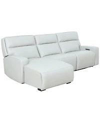 Zackary 3-Piece Leather Chaise Sofa with 3 Power Motion, Macy's Exclusive