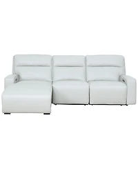 Zackary 3-Piece Leather Chaise Sofa with 3 Power Motion, Macy's Exclusive