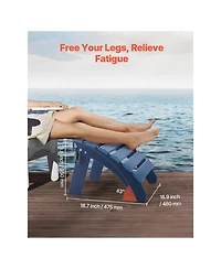 Cozito Adirondack Ottoman, 18.7 x 18.9 x 13.8 inches Hdpe Folding Patio Foot Rest