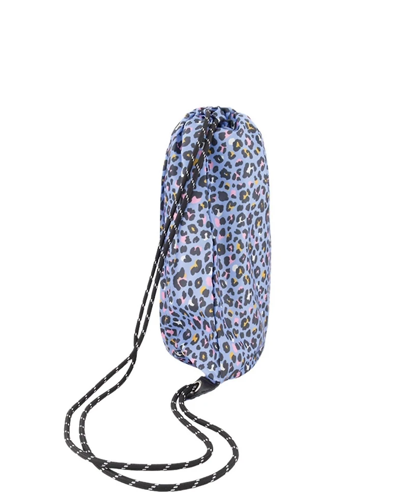 Deux par Deux Little Girl Leopard Practical Lightweight Spacious Drawstring Bag