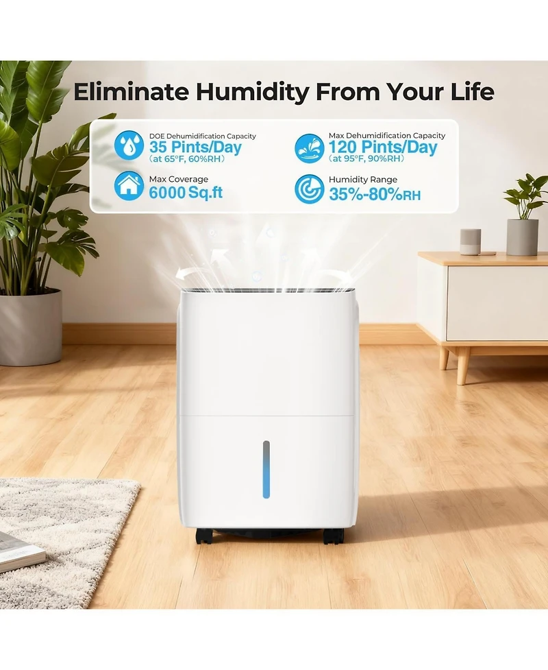 Cowsar 120 Pint Dehumidifier for Large Rooms, 6000 Sq. Ft.