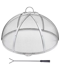 Cozito Firepit Spark Screen Lid,Stainless Steel Ring Cover with Handles