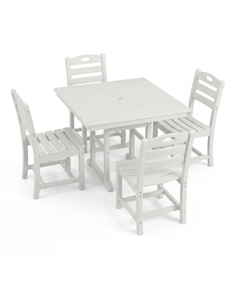 Streamdale Furniture Hdpe Outdoor Patio Dining Set with Square Table and Chairs