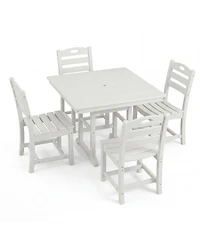 Streamdale Furniture Hdpe Outdoor Patio Dining Set with Square Table and Chairs