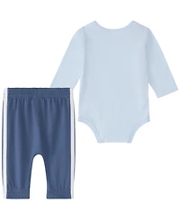 adidas Baby Boys' Logo Long-Sleeve Bodysuit and Pants Set, 2-Piece Set