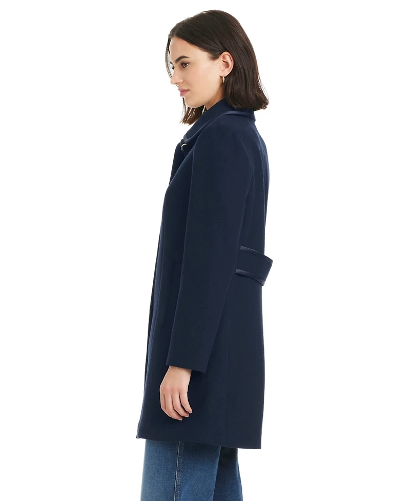 Kate Spade New York Women's Single Breasted Satin-Trimmed Coat