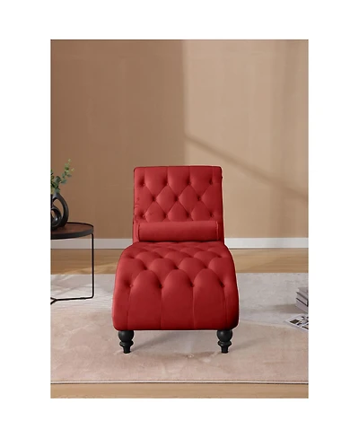 Streamdale Furniture Classical Velvet Recliner Chair with Button Tufting and Nailhead Trim