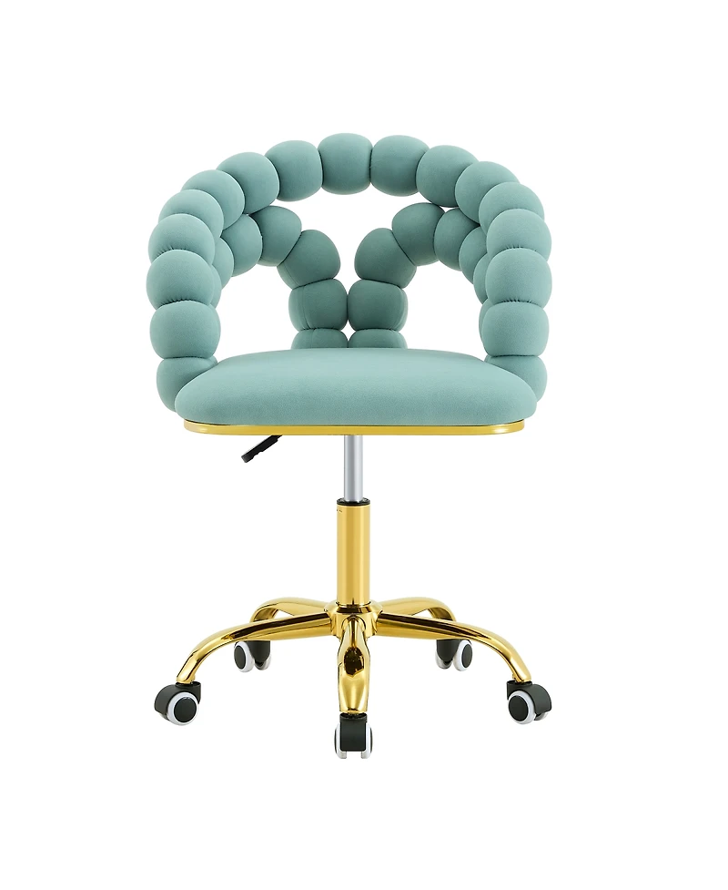 Streamdale Furniture Modern Velvet Adjustable Swivel Desk Chair with Base