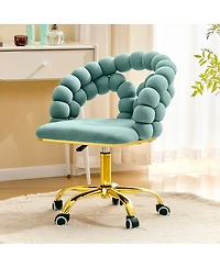 Streamdale Furniture Modern Velvet Adjustable Swivel Desk Chair with Base