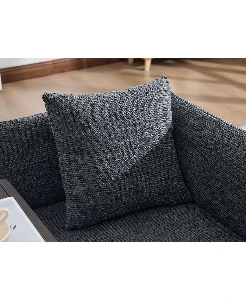 Streamdale Furniture Modern Upholstered Lounge Chair with Side Table and Storage Pockets