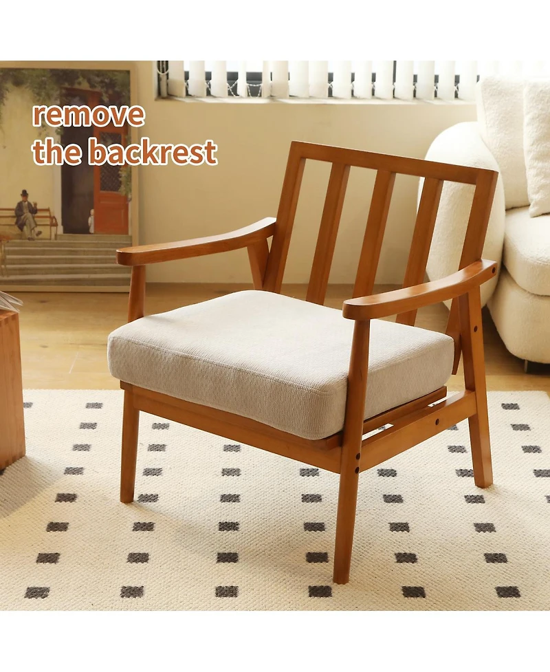 Streamdale Furniture Cute Fabric Accent Chair with Solid Wood Frame