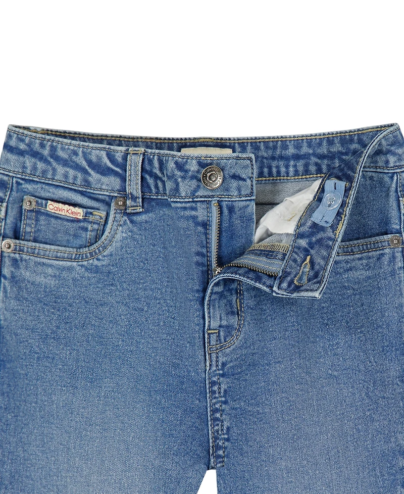 Calvin Klein Girls' 7-16 2-Tone Flared Denim Jeans