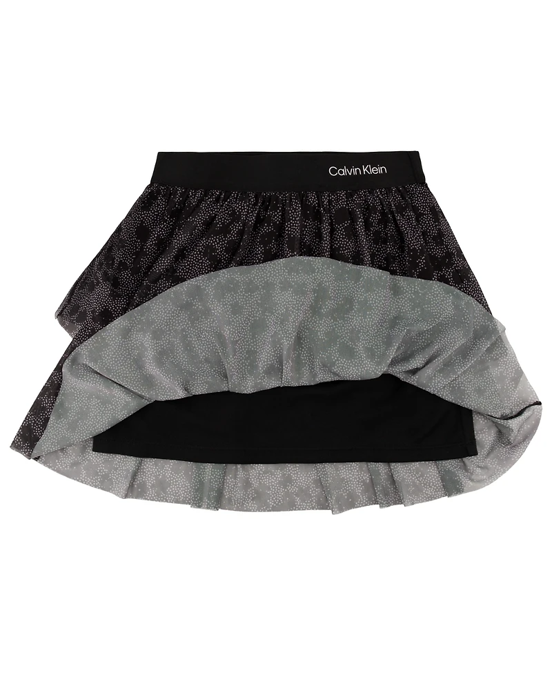 Calvin Klein Girls' 7-16 Tiered Glitter Mesh Skirt