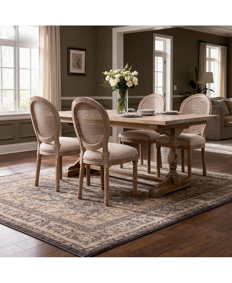 Streamdale Furniture French Country Upholstered Dining Chairs, Set of 2